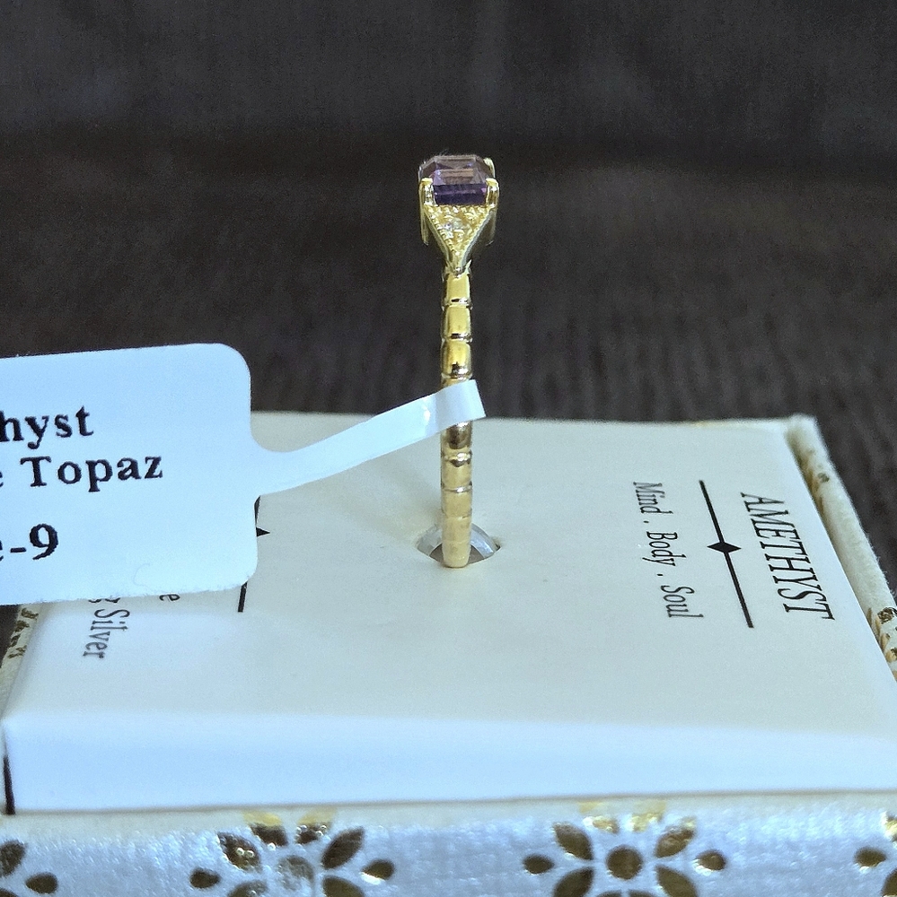 Shivam Amethyst💜 with White Topaz Ring💍 - NIB - Picture 6 of 16